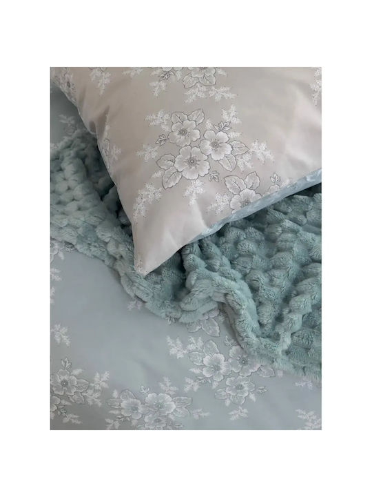 Palamaiki Duvet Cover Set Cotton Queen with 2 Pillowcases 240x250 Fashion Life Fl6280 Green