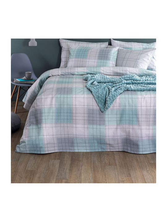 Palamaiki Duvet Cover Set Cotton Queen with 2 Pillowcases 240x250 Fashion Life Fl6282 Multicolored