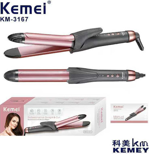 Kemei KM-3167 Πρέσα Μαλλιών με Κεραμικές Πλάκες 50W