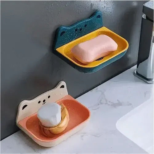 Plastic Soap Dish Wall Mounted Gray