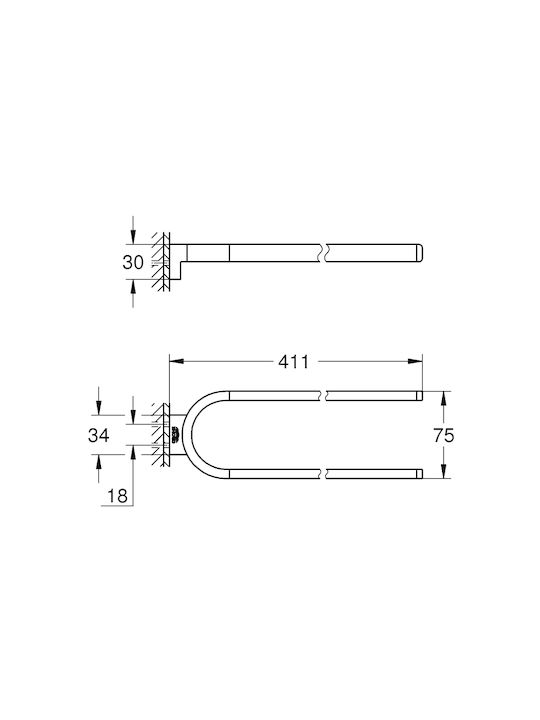 Grohe Selection 41059DA0 Schiene Badezimmer Doppel Wandmontage Schrauben Warm Sunset