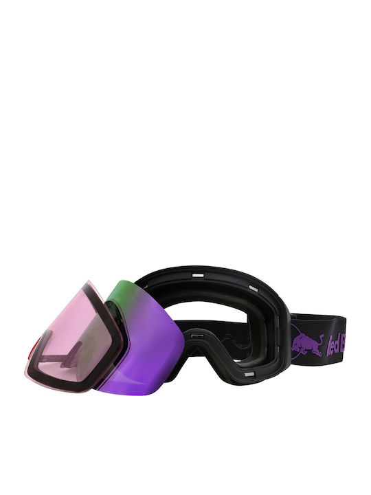 Red Bull Spect Μάσκα Σκι & Snowboard Ενηλίκων Μαύρη με Φακό Καθρέπτη σε Μαύρο Χρώμα