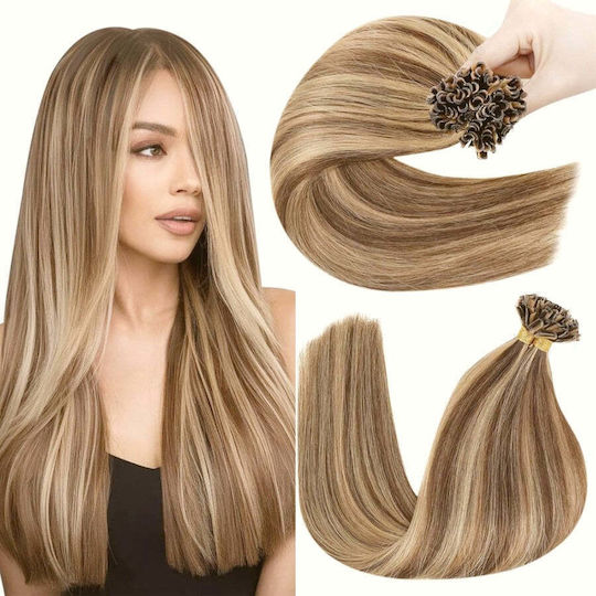 Remy Hair Erweiterung Keratin mit Echthaar Remy in Dunkelheit Blond Farbe 6P22 55cm