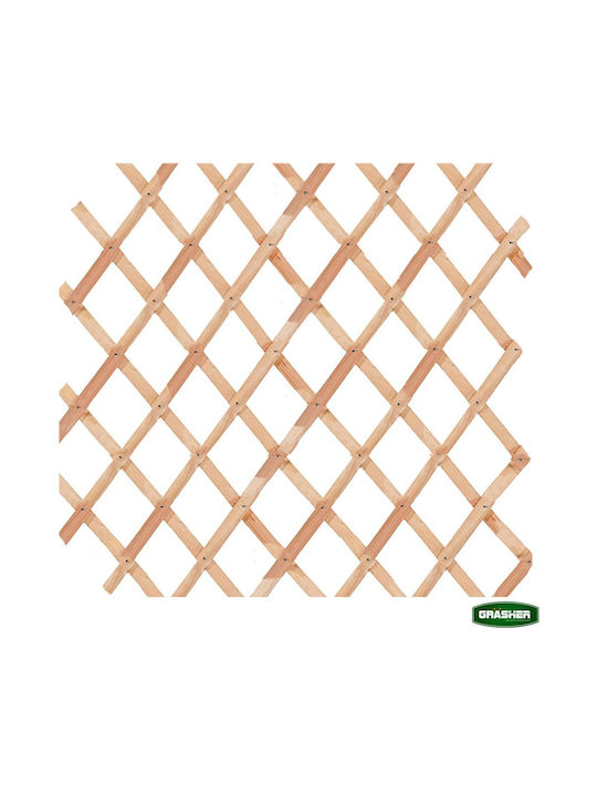 Klappbares Spalier Garten aus Holz mit Rasterdesign Rhombus in Braun Farbe 180x90cm E-1307