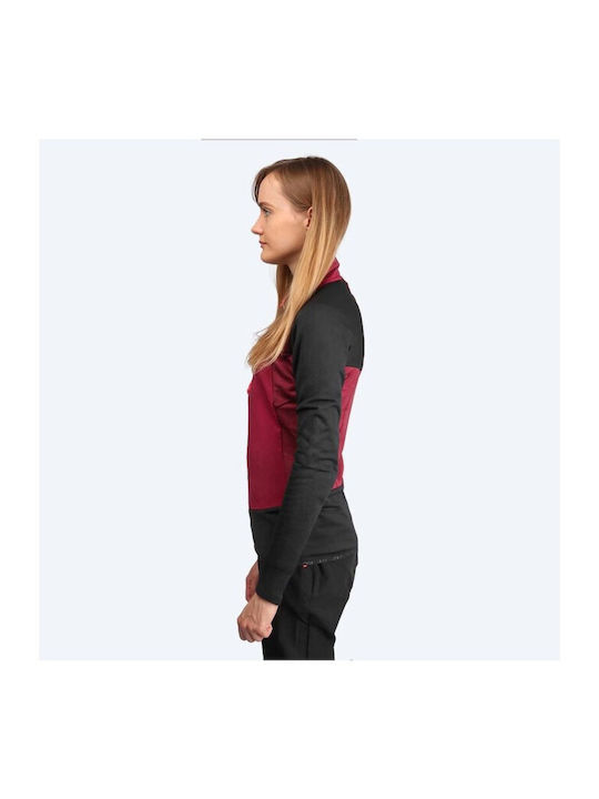 Ortles Women's Fleece Cardigan with Zipper in Red Color