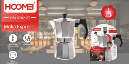 Hoomei Espressokocher Für Den Herd 6 Tassen Silber