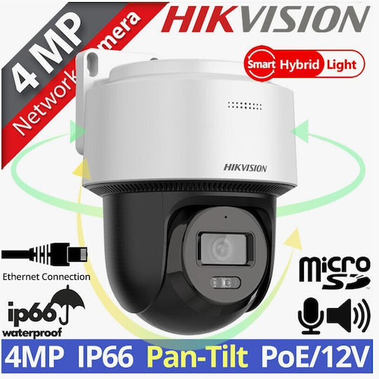 Hikvision DS-2DE2C400IWG/W(W) IP Cameră de Supraveghere Wi-Fi Full HD+ 4MP Rezistentă la apă cu Comunicare Bidirecțională și Lentilă 2.8mm