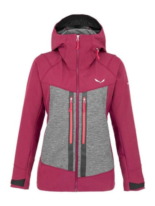 Salewa Comici Sw Dst 28176-6361 Women's Soft Shell Ski & Snowboard Jacket Red