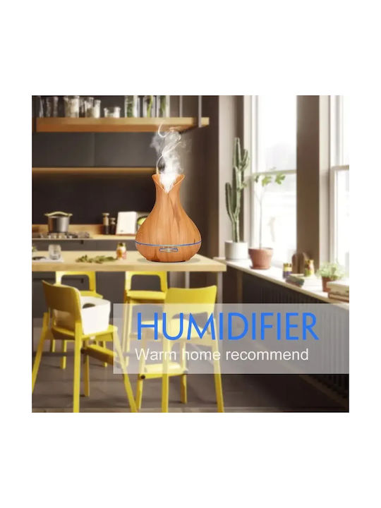 Ultraschall-Luftbefeuchter & Aromatherapie mit LED-Beleuchtung 550ml Aroma-Diffuser 7 LED-Farben Dunkelbraun