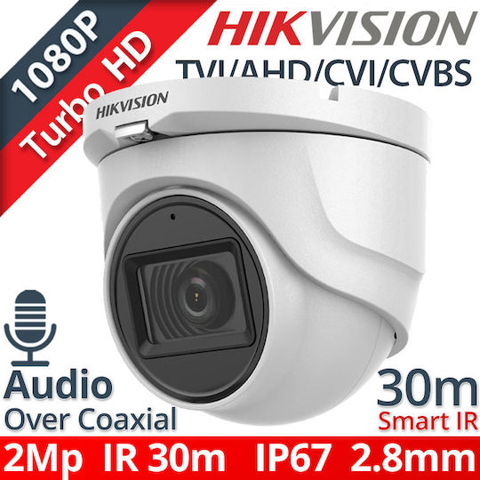 Hikvision DS-2CE76D0T-ITMFS CCTV Surveillance Camera Full HD 1080p Waterproof with Microphone and Lens 2.8mm