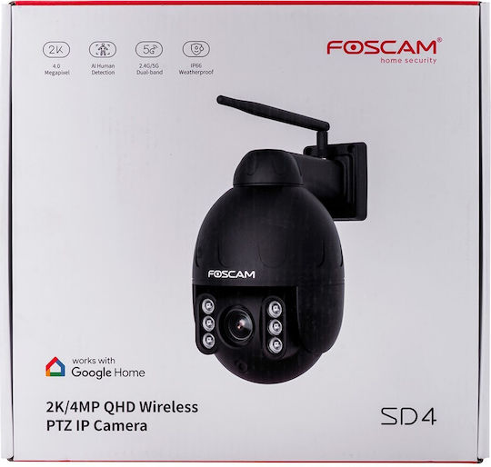 Foscam SD4-WB IP Камера за наблюдение Wi-Fi Full HD+ 4MP Водоустойчива с Двупосочна Комуникация и Обектив 2.8мм