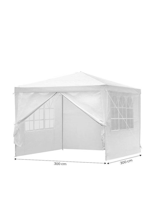 Сгъваема киоска Градина Бял 3x3м