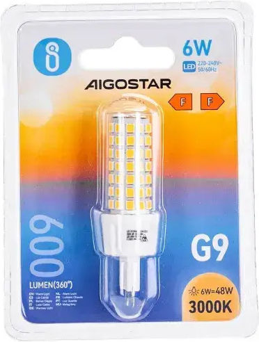Aigostar Ντουί Λάμπα LED 6W για Ντουί G9 Θερμό Λευκό 600lm