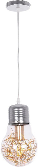 GloboStar Lamp Pendant Light Transparent with Socket E27 15x15x27cm
