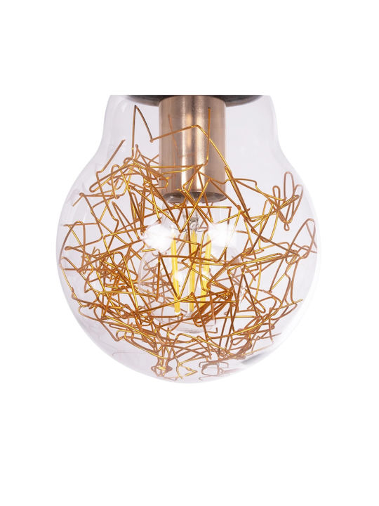 GloboStar Lamp Κρεμαστό Φωτιστικό Διάφανο με Ντουί E27 15x15x27εκ.