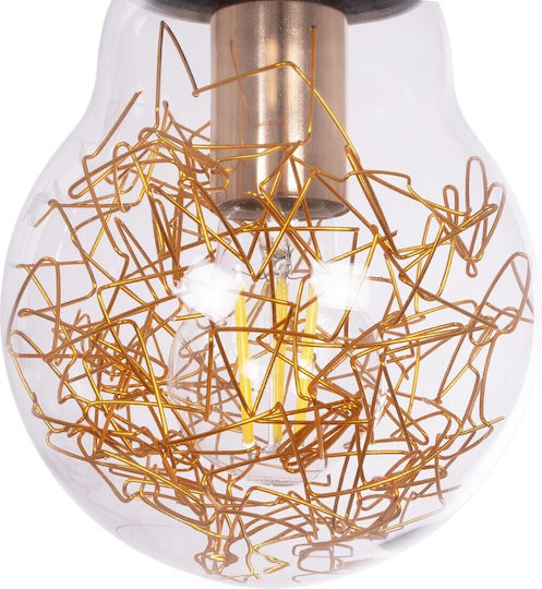 GloboStar Lamp Pendant Light Transparent with Socket E27 15x15x27cm