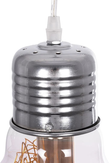 GloboStar Lamp Pendant Light Transparent with Socket E27 15x15x27cm