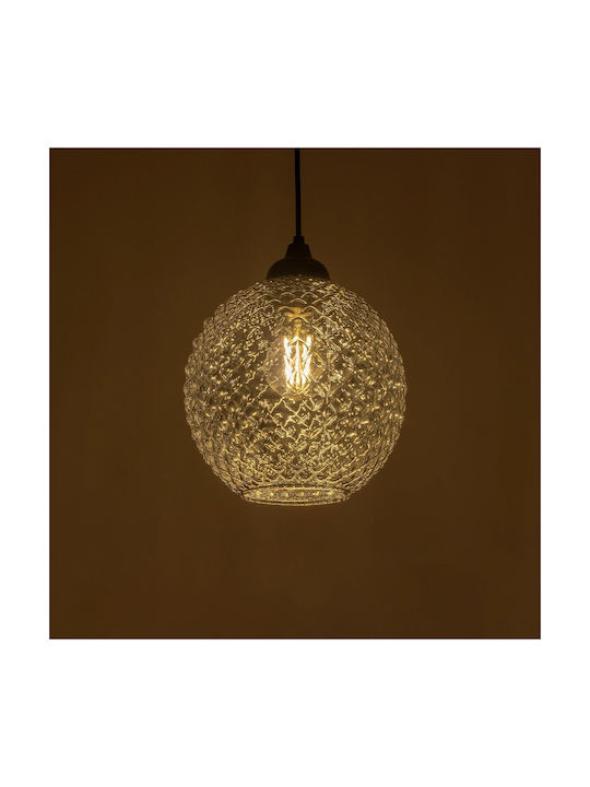 GloboStar Kegel Pendant Light Black with Crystals for Socket E27 20x20x20cm