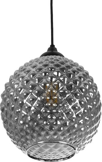 GloboStar Kegel Pendant Light Black with Crystals for Socket E27 20x20x20cm