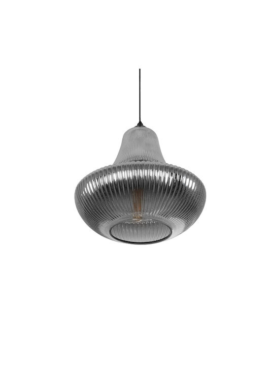 GloboStar Verre Pendant Light Black with Crystals for Socket E27 38x38x34cm