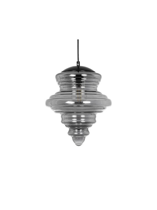 GloboStar Corte Pendant Light Black with Crystals for Socket E27 25x25x30cm