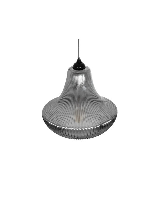 GloboStar Verre Pendant Light Black with Crystals for Socket E27 38x38x34cm