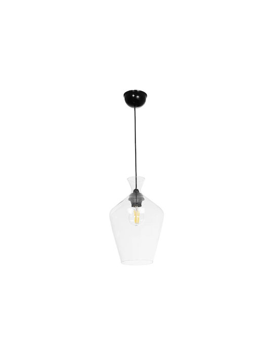 GloboStar Pendant Light Transparent with Crystals for Socket E27 20x20x32cm
