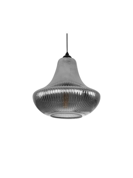 GloboStar Verre Pendant Light Black with Crystals for Socket E27 38x38x34cm