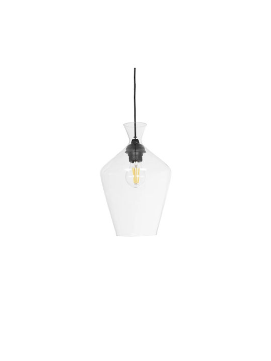 GloboStar Pendant Light Transparent with Crystals for Socket E27 20x20x32cm