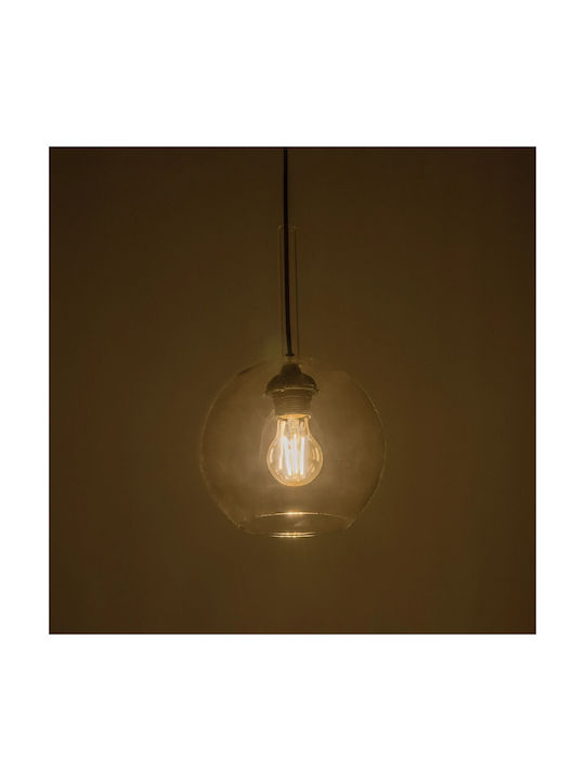 GloboStar Mprala Pendant Light Transparent with Crystals for Socket E27 20x20x18cm