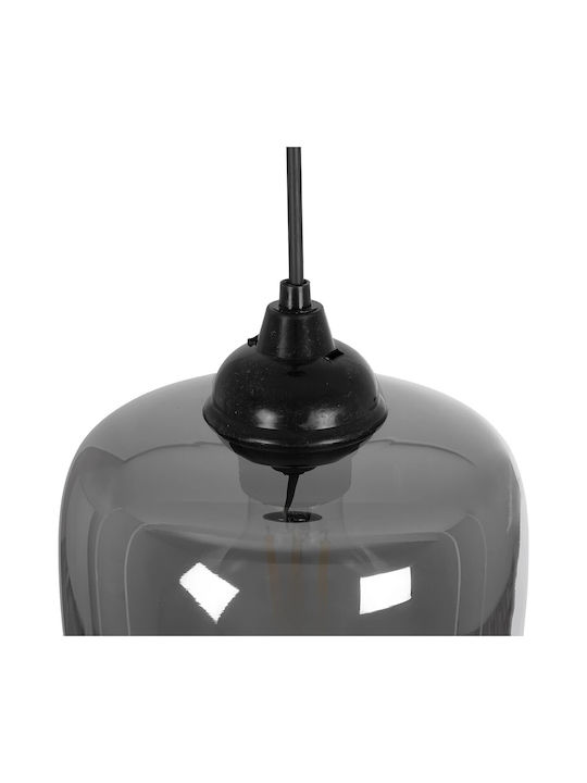 GloboStar Pendant Light Black with Crystals for Socket E27 18x18x31cm