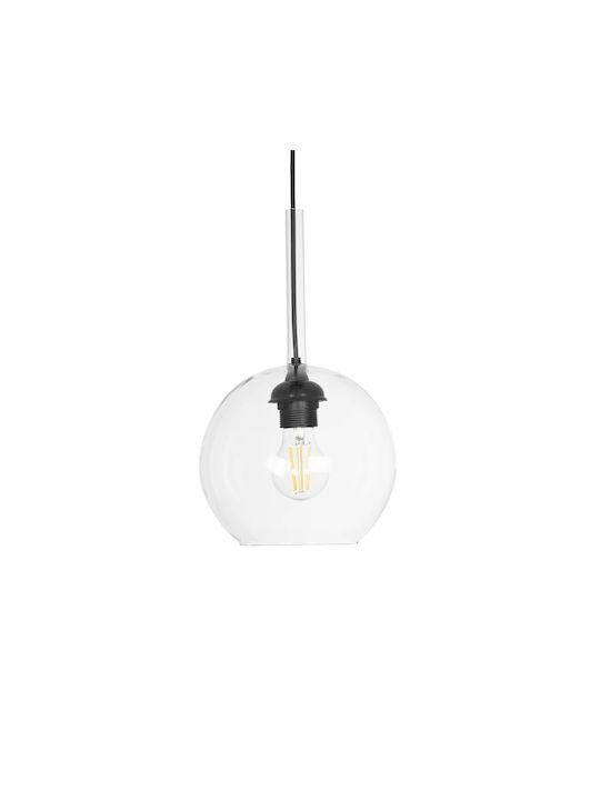 GloboStar Mprala Pendant Light Transparent with Crystals for Socket E27 20x20x18cm