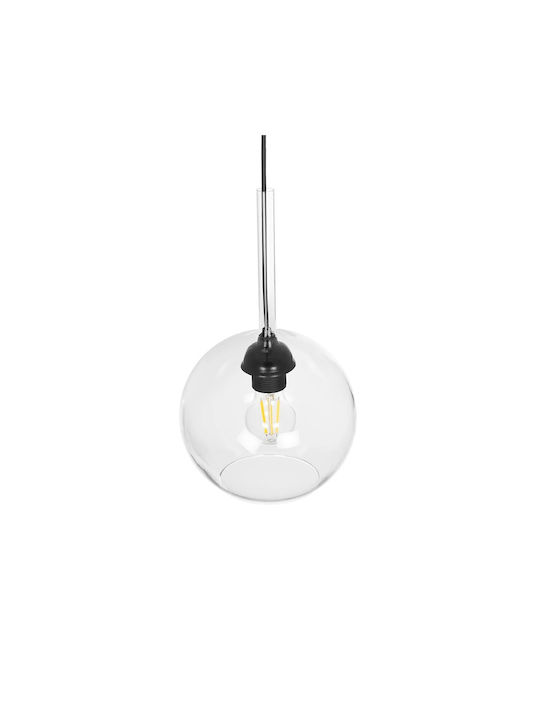 GloboStar Mprala Pendant Light Transparent with Crystals for Socket E27 20x20x18cm