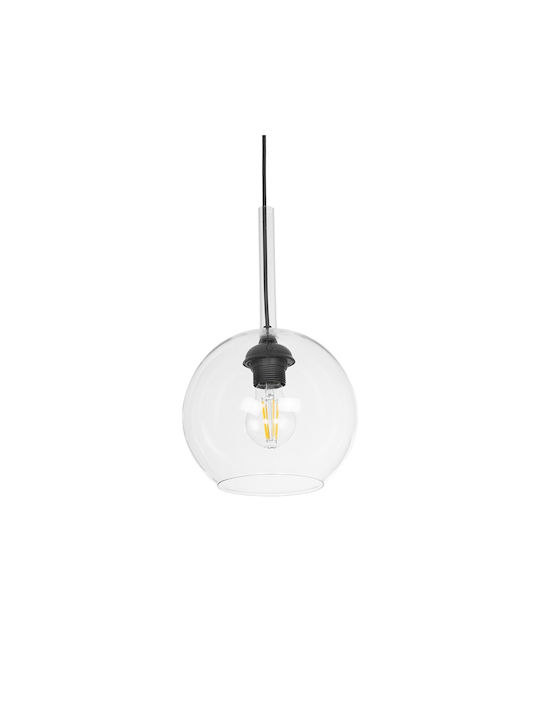 GloboStar Mprala Pendant Light Transparent with Crystals for Socket E27 20x20x18cm