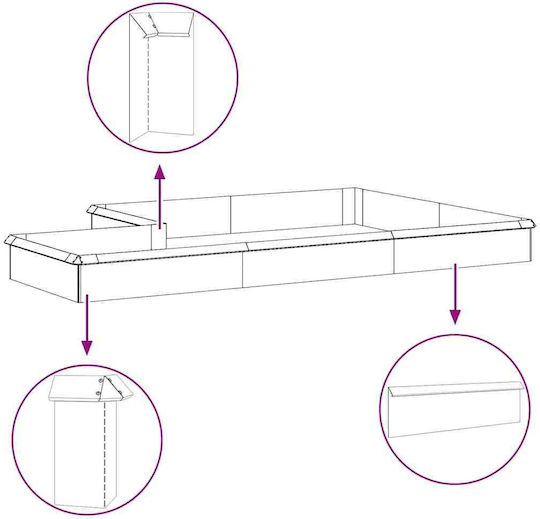 vidaXL Bordură de Grădină din Metal în Culoarea Maro 1.0m x 25cm