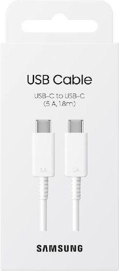 Samsung USB 2.0 Кабел USB-C Мъжки - USB-C 100W PD Бял 1.8m EP-DX510JWEGEU