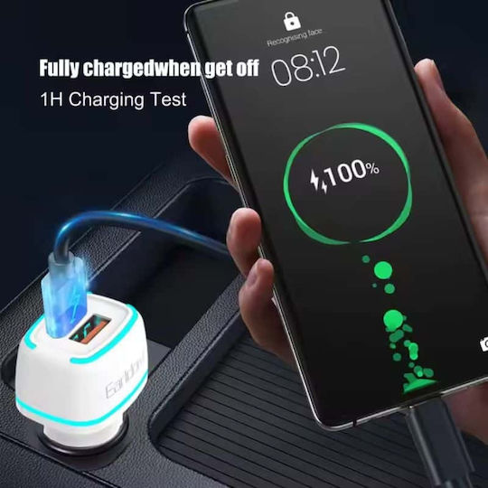 Earldom Es-cc11 Type-C Faster Car Charger 18W White