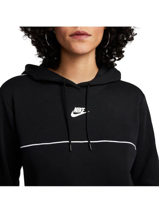 Mini Athletic Dress Long Sleeve Hooded Black