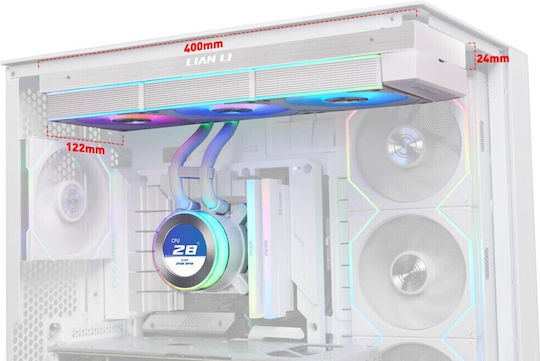 Lian Li HydroShift II LCD-C 360 Охлаждане AIO CPU с 3 Вентилатора 120mm и RGB Осветление Бял