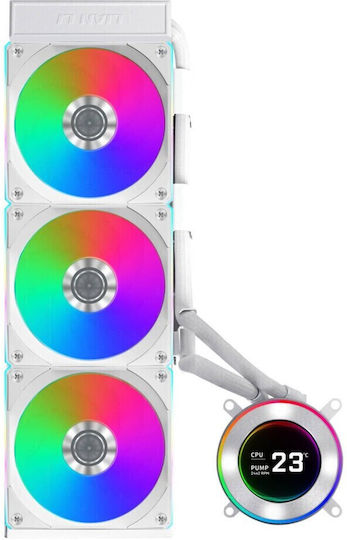 Lian Li HydroShift II LCD-C 360 Охлаждане AIO CPU с 3 Вентилатора 120mm и RGB Осветление Бял