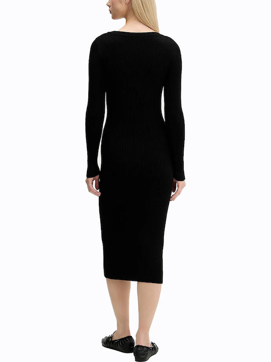 Midi Φόρεμα Πλεκτό Black