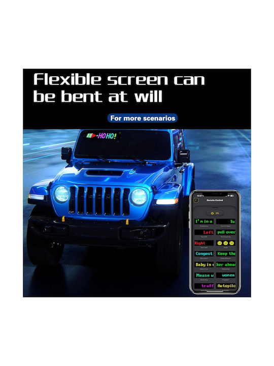 Εύκαμπτη Led Πινακίδα Rgb Bluetooth Κινούμενες Εικόνες Κείμενο Μέσω Εφαρμογής 37.5x9cm Led Matrix Panel 074137