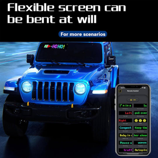Flexibles LED-Schild RGB Bluetooth Animierte Bilder Text über App 37,5x9cm LED-Matrix-Panel 074137