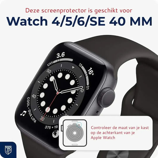 Tempered Glass Apple Watch SE 6 5 4 40mm Red Screen Protector Installation Tray 2 Pieces Black 8719246474392