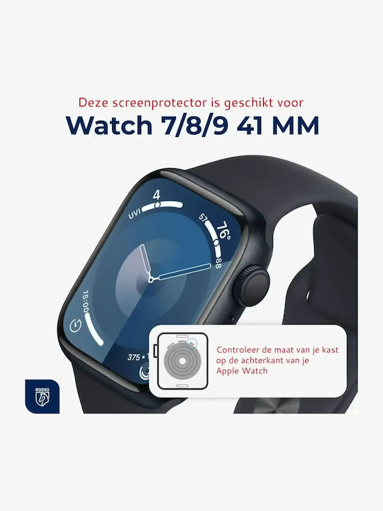 Tempered Glass Apple Watch 9 8 7 41mm Red Installation Tray Screen Protection Anti-Scratch Glass 2 Pieces Black 8719246474415