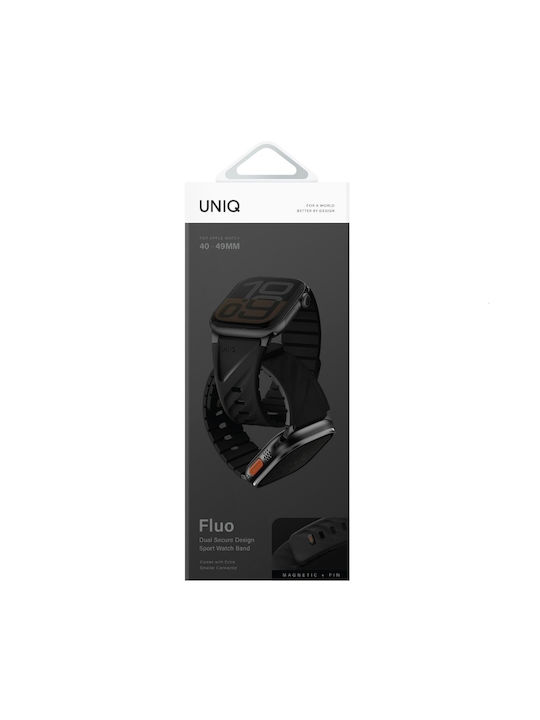 Uniq Fluo Wearable Strap Apple Watch 49 46 45 44 42 41 40mm Magnetic Connection Black