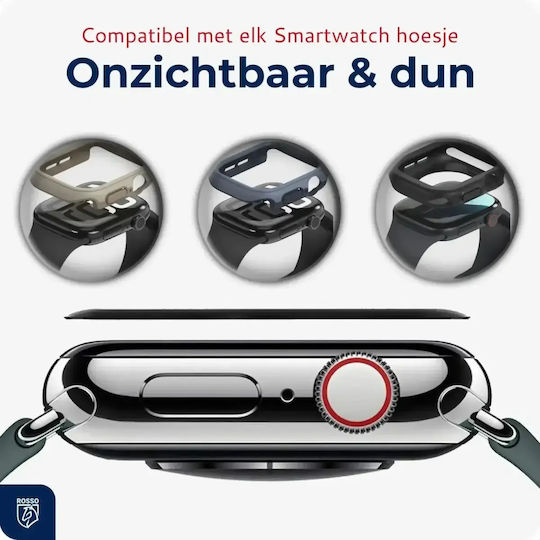 Tempered Glass Apple Watch 9 8 7 41mm Red Installation Tray Screen Protection Anti-Scratch Glass 2 Pieces Black 8719246474415