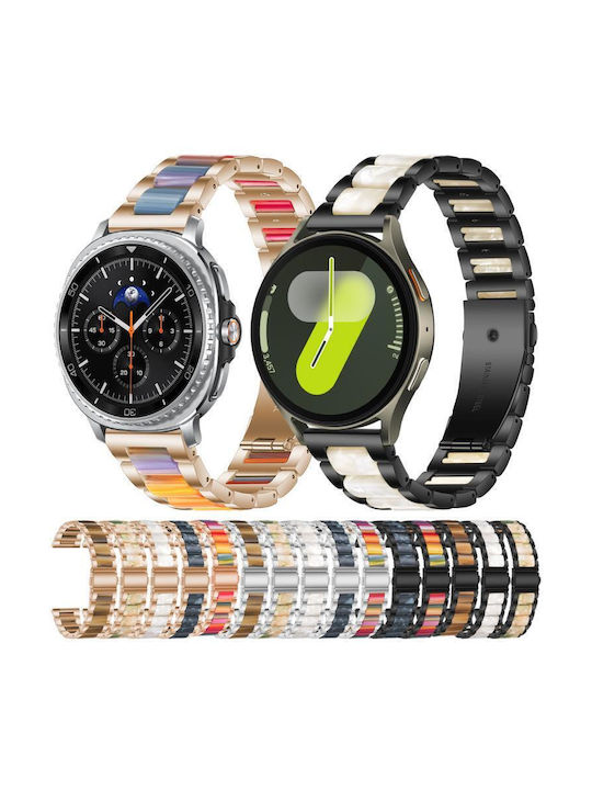 Metal Watch Strap Three Beads Samsung Galaxy Fit3 Rose Gold Green