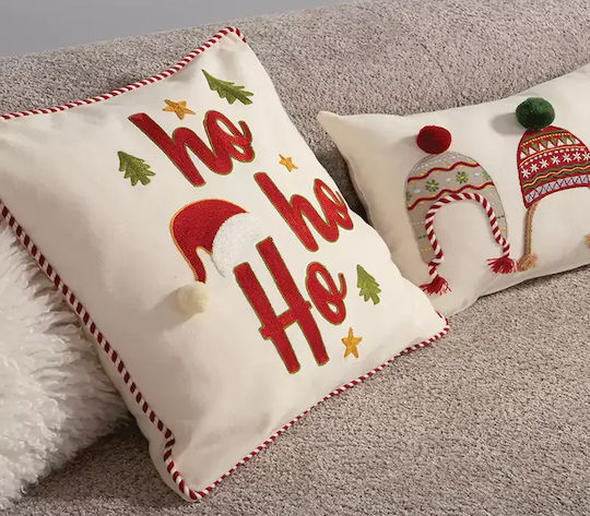 Възглавница Декоративна Коледна С пълнеж White Christmas Ecru Nef-nef Homeware 45x45