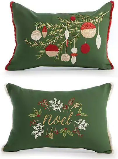 Christmas Decorative Pillow Filling Noel Verde Green-white Nef-nef Homeware 30x45 Christmas Decorative Pillow Filling Noel Verde Green-white Nef-nef Homeware 30x45